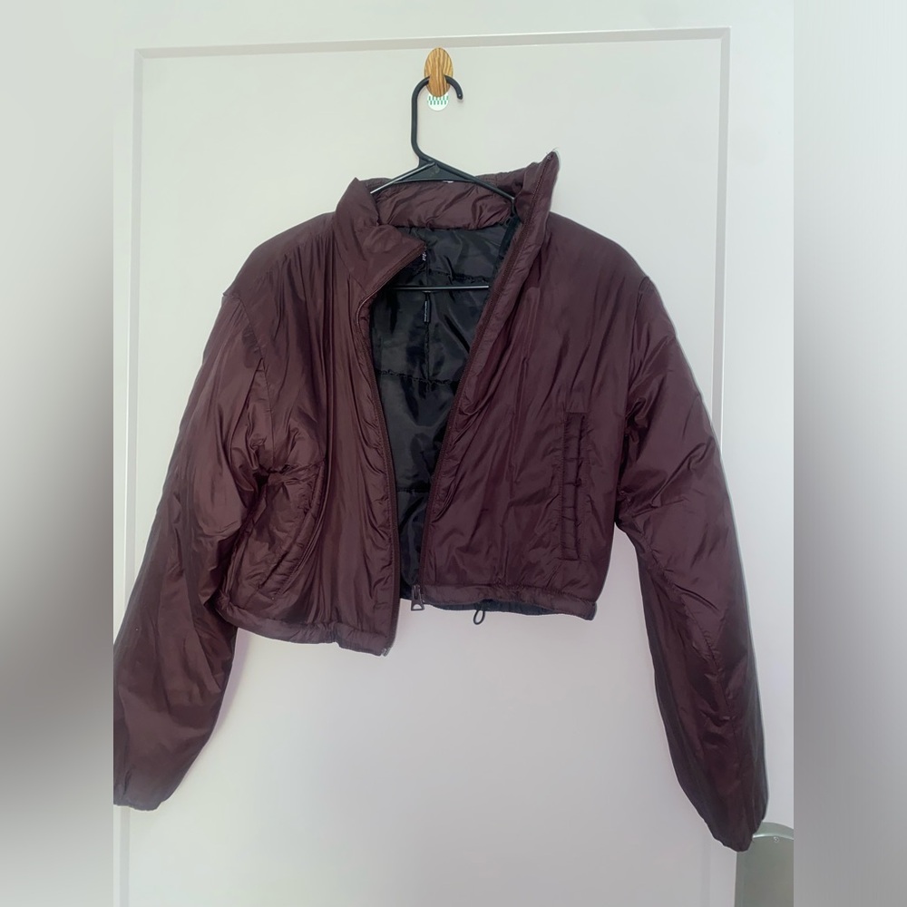PLT BURGUNDY JACKET CROPPED